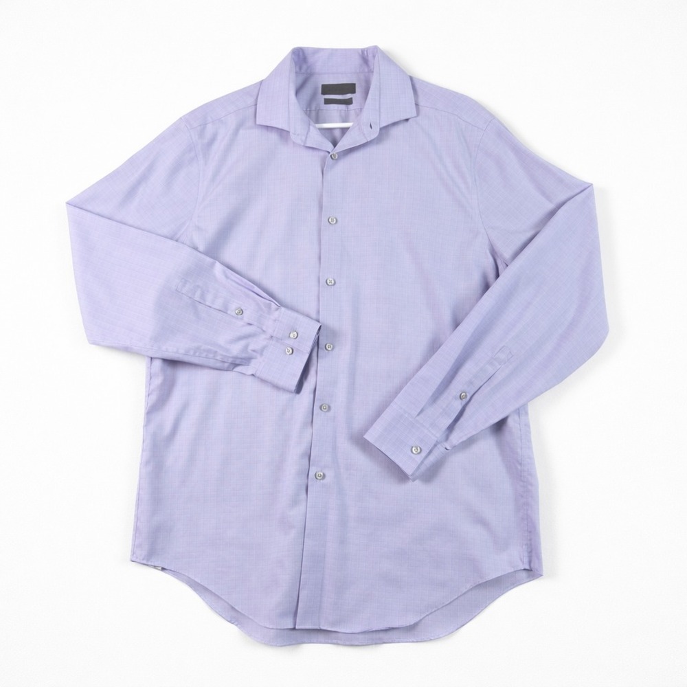 Calvin Klein Slim Fit Dress Shirt Mens Large Lavender Non Iron Button Up